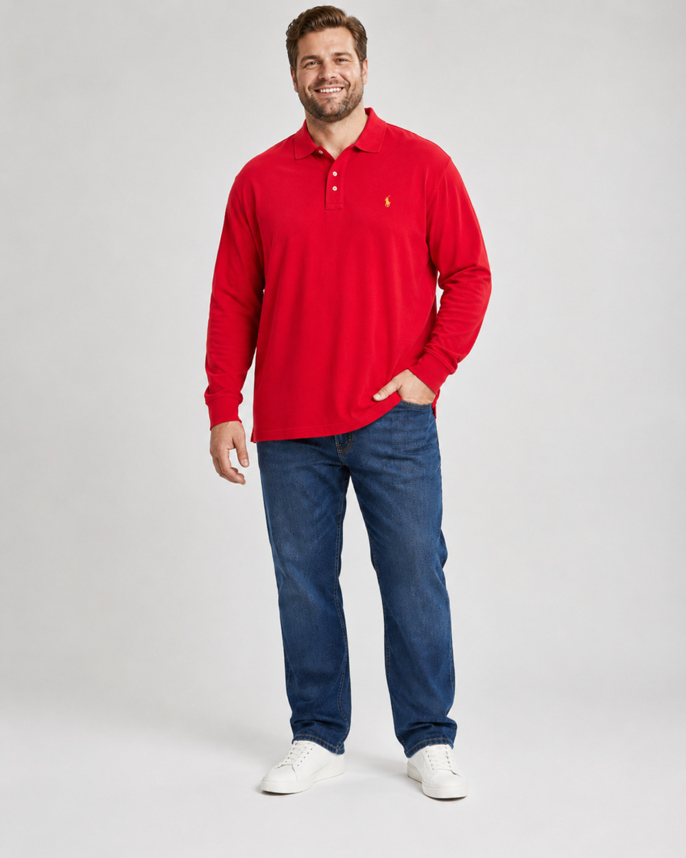 POLO RALPH LAUREN Long Sleeve Polo Shirt Size LT NEW Red $170